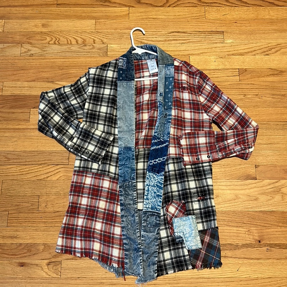 VINTAGE DISTRESSED PATCHWORK KIMONO